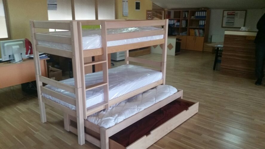 quality wood bunk bed - leni