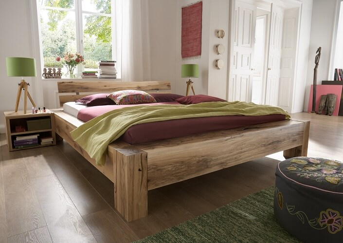 solid oak king size bed
