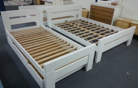 solid wood double and single beech bed